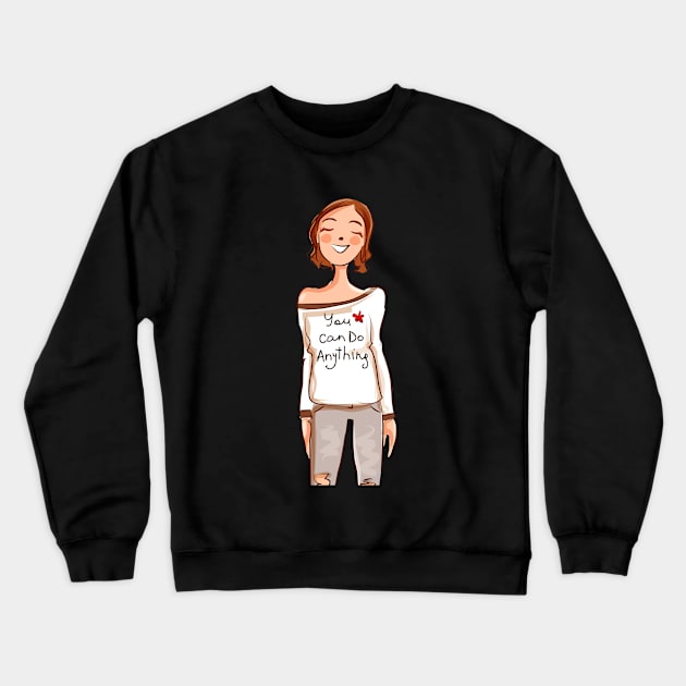 Happy Girl Crewneck Sweatshirt by Feel Imagine Create